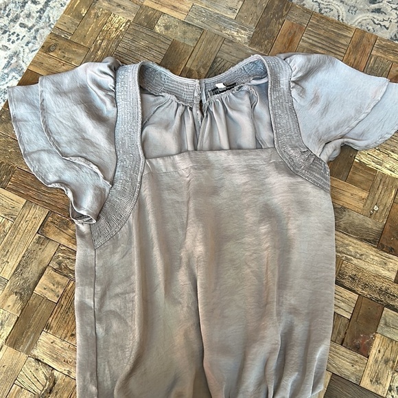 Wishlist Apparel Gray Satin Bodysuit - Picture 2 of 9